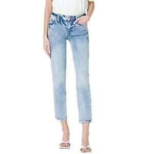Le High Straight Jean Acid Wash Frame Denim